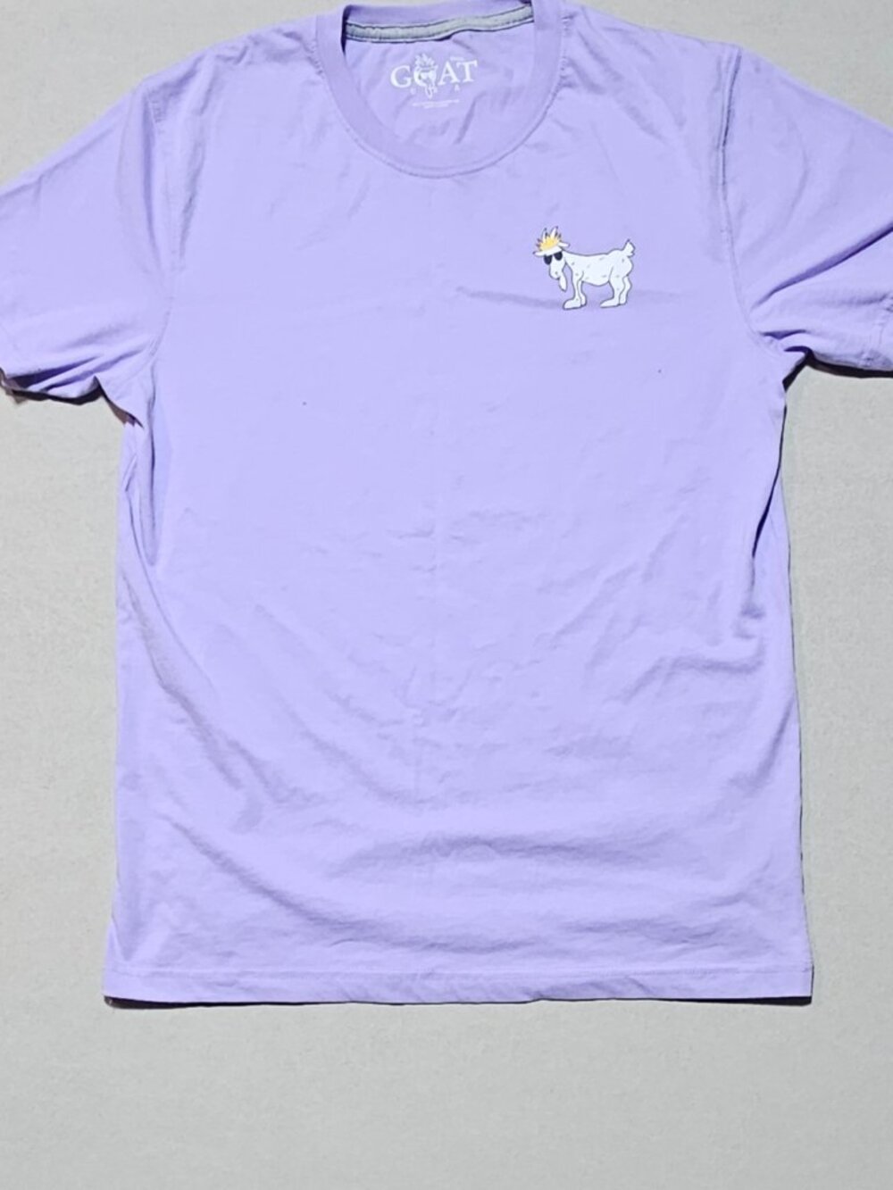 GOAT USA Lavender Crowned Goat Logo Graphic T-Shirt Small
